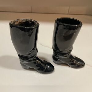 Rosemeade Black Boot Vases Set of 2